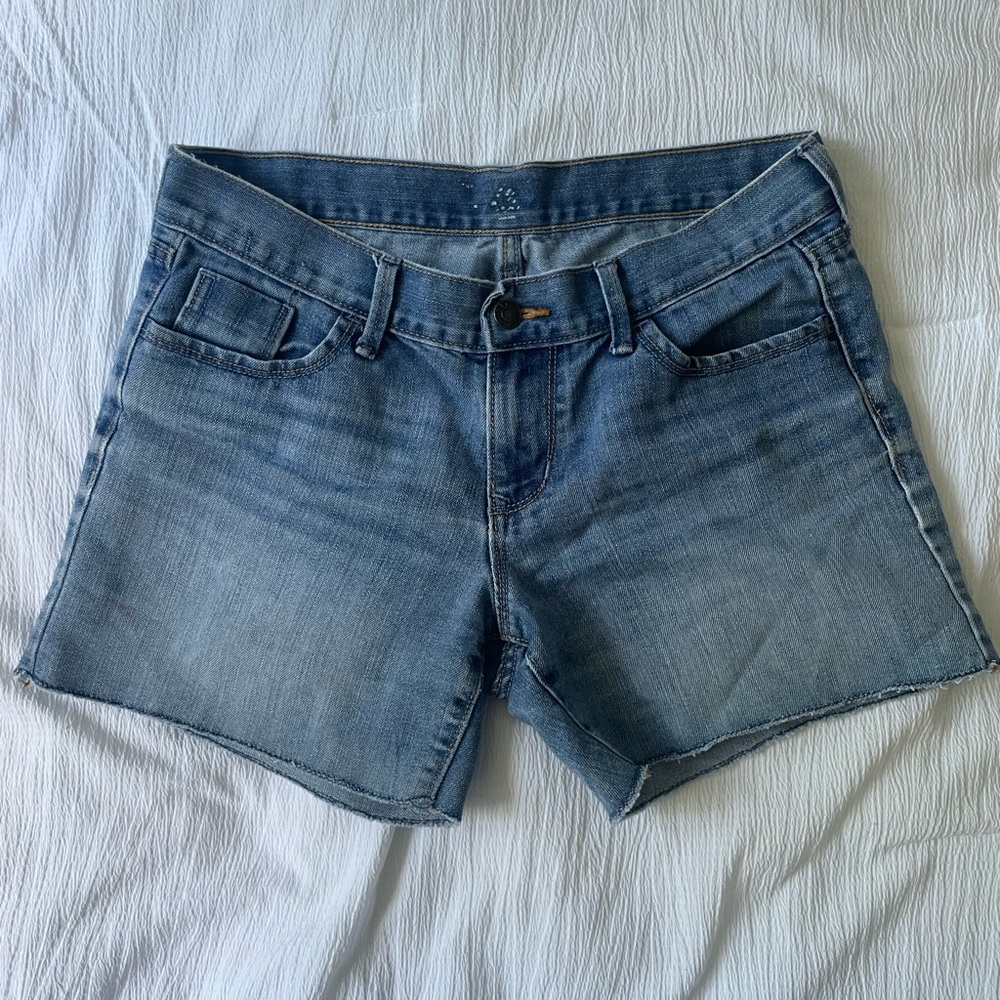 Mid Rise Denim Shorts